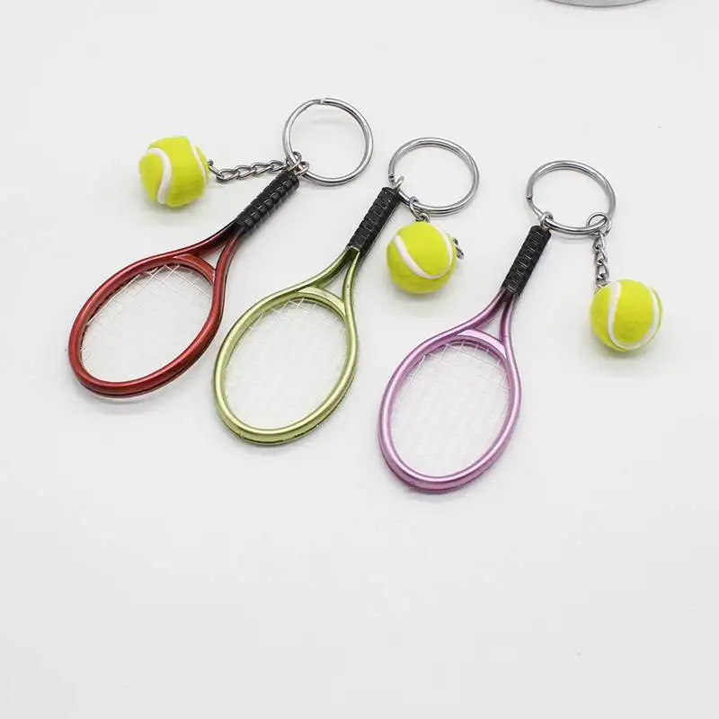 

Creative variety of color tennis keychains bag pendants sports goods ball ornaments fans commemorative gifts
