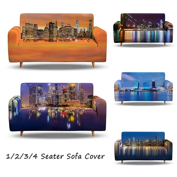 

City Night Scene Pattern Non-slip Stretch Sofa Cover Cushion for Four Seasons All-purpose Popular Multi-color Magic Cover