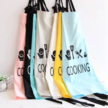 

6 Types Unisex Cotton Painting Japanese Style Original Apron Waiter Cafe Shop BBQ Hairdresser Removable Apron Kitchen Gadget