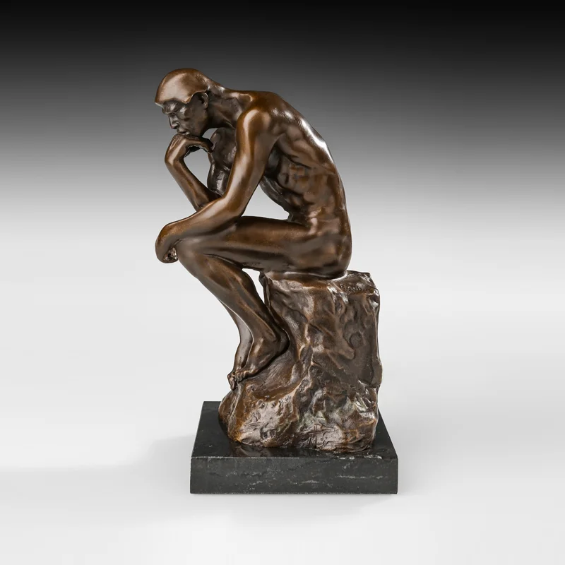 Bronze, 20 cm Reproduction Statue The Thinking of Rodin