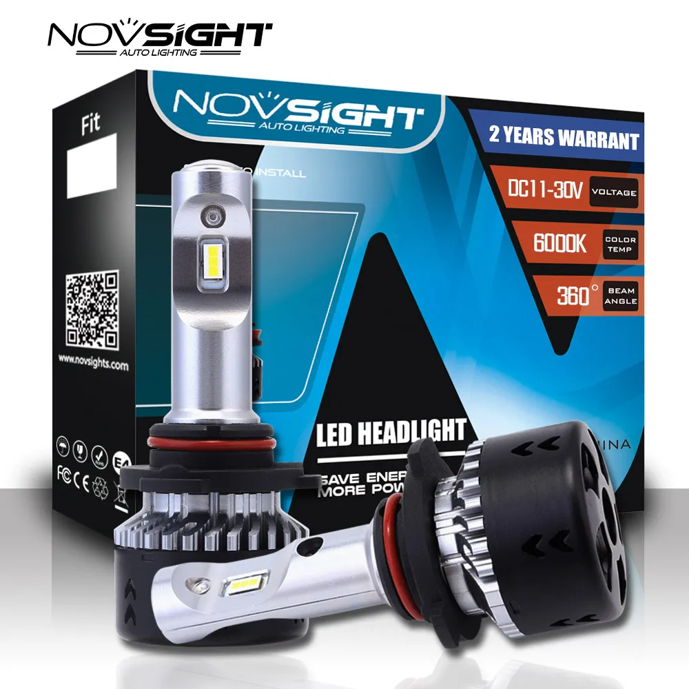 NOVSIGHT светодиодный H7 H4 H8 H11 H13 H15 9005 9006 HB3 HB4 свет автомобиля 12v 6000K белый авто фары