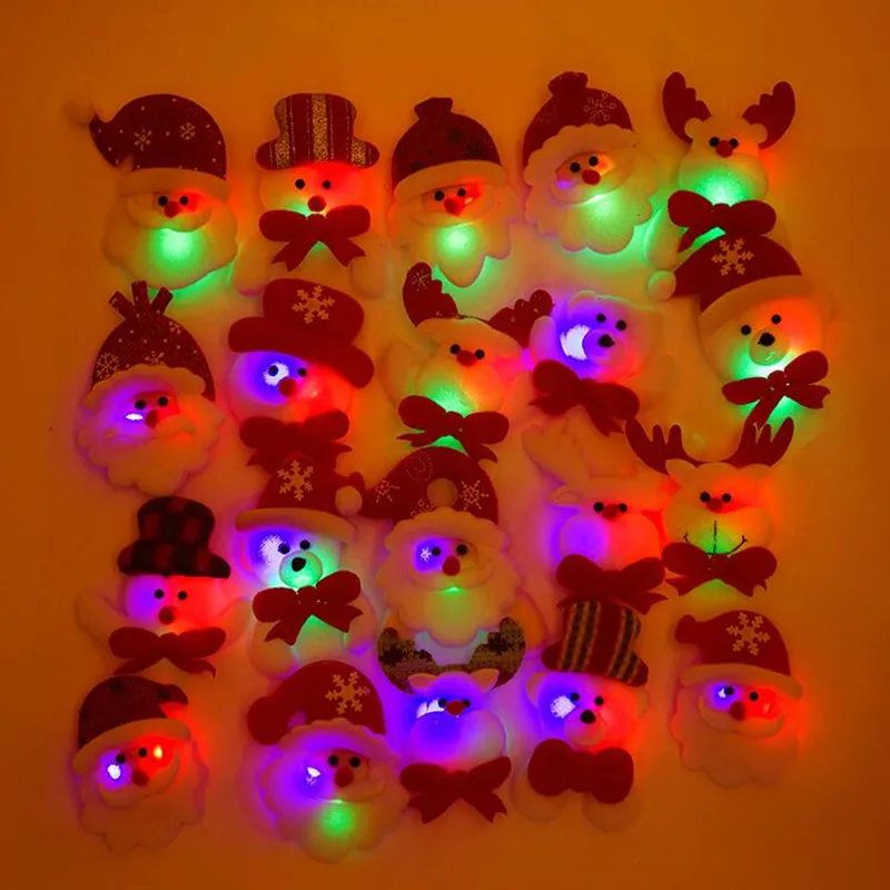 25x вечерние рождественские любовь светодиодный мигающий брошь булавка мультфильм светильник светящийся значок подарок Хэллоуин украшение navidad - Цвет: 2