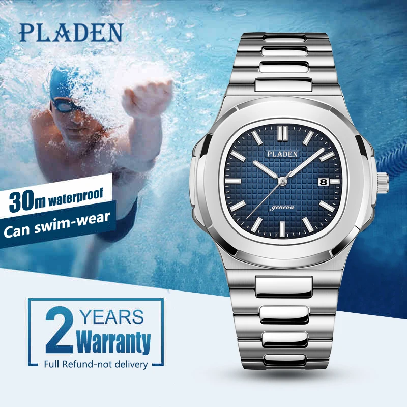 PP NAUTILUS 5711 дизайнерские Брендовые Часы PLADEN для мужчин, полностью стальные светящиеся стрелки, роскошные мужские наручные часы AAA patek, мужские часы