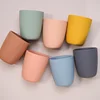 Portable Pure Color Baby Snack Cup Anti Scalding Food Grade Silicone Water Cup Learn To Drink Cup For Children 1