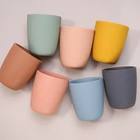 Portable Pure Color Baby Snack Cup Anti Scalding Food Grade Silicone Water Cup Learn To Drink Cup For Children 1