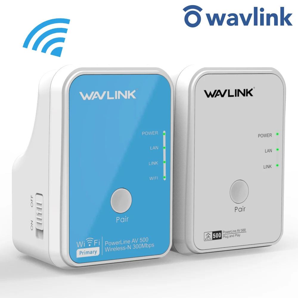 Wavlink 1 пара AV500 WiFi Powerline Ethernet адаптер wifi расширитель 300 Мбит/с PLC Адаптер homeplug