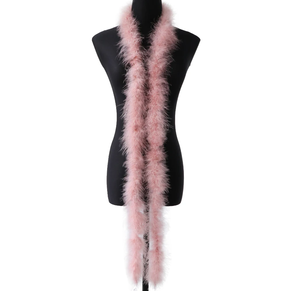 13G Marabou Feathers Boa For Christmas Tree Pink Turkey Feather On Ribbon Wedding Dress Shawl Decorative Crafts Feathers 2 Yards craft feathers natural feathers turkey feathers