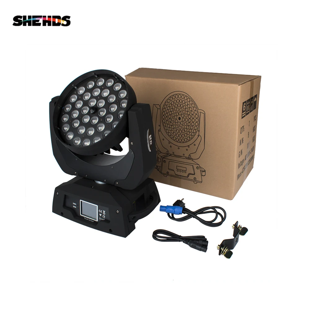 LED Moving Head Wash Light Zoom 36x12 Вт RGBW цвет DMX сценические движущиеся головки мыть сенсорный