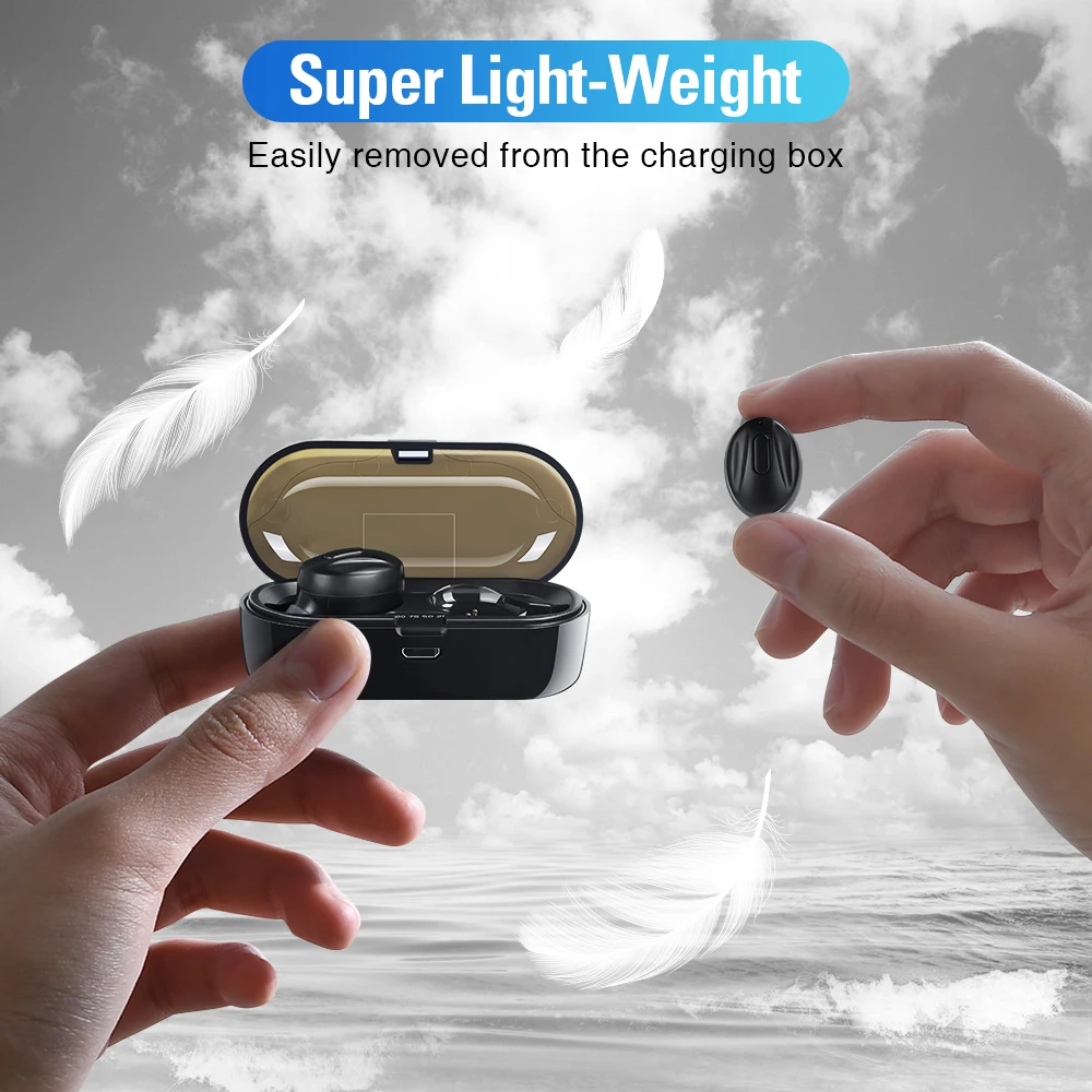 Bluetooth-Compatible V5.0 Earphones TWS True Wireless Headphones In-Ear Earbuds Waterproof Mini Headsets Stereo Sports Earpiece