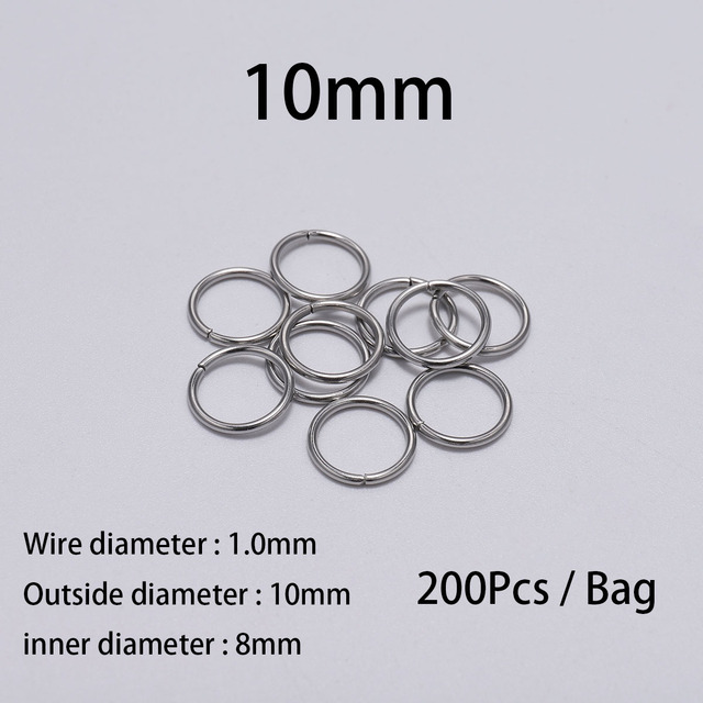3-15mm Diameter Stainless Steel Open Single Loops Jump Rings Split Ring For Jewelry Making DIY Connector Accessories