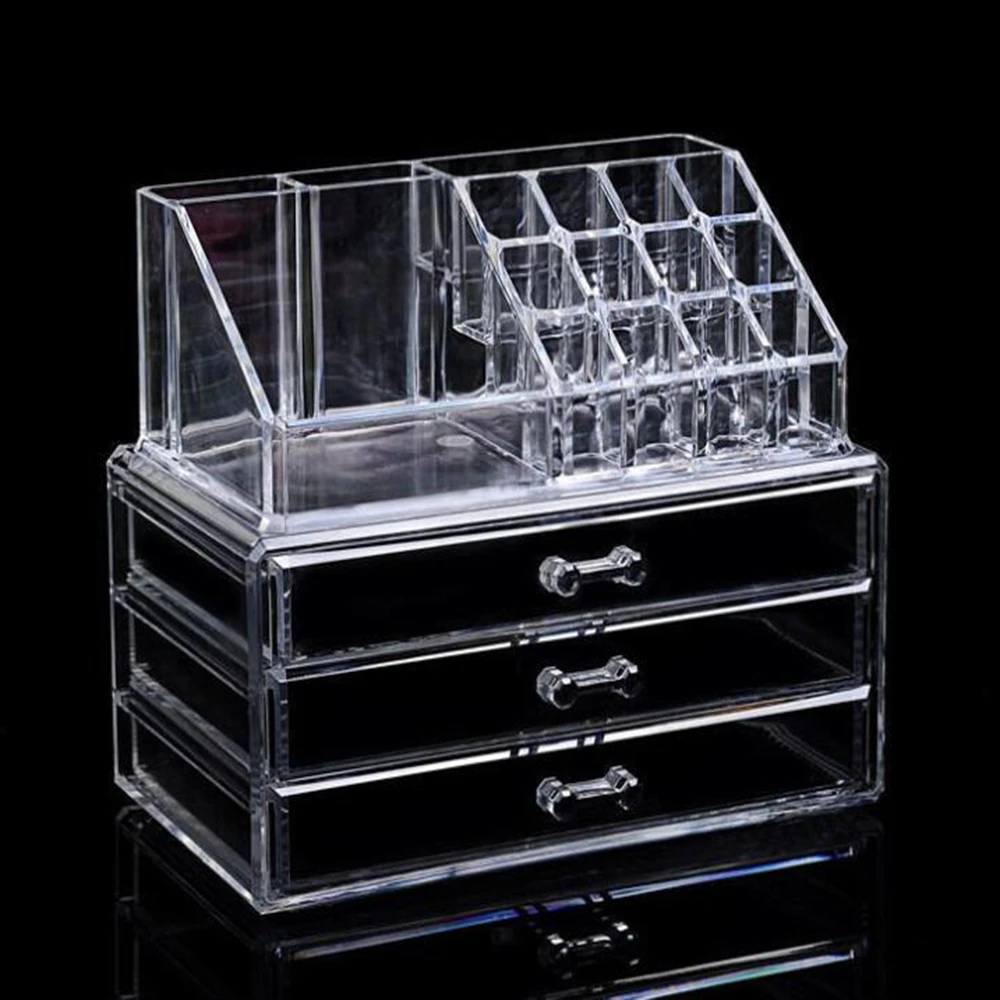 Cajón de acrílico transparente para joyería, organizador de exhibición de maquillaje y cosméticos, soporte para lápiz labial, accesorios para el contador de baño, 2 uds.|Envase y exposición de joyería| - AliExpress
