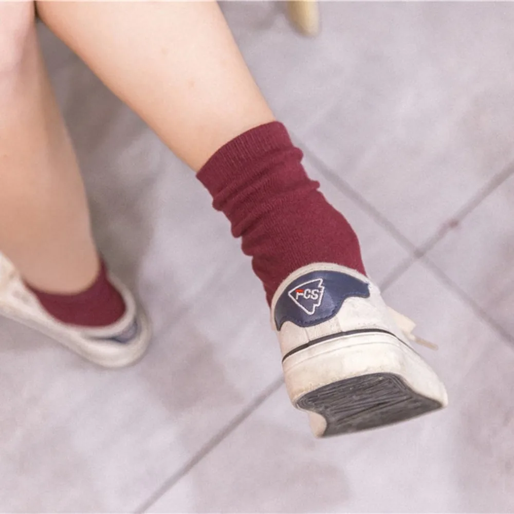 Casual Cotton Plain Socks Women Kawaii Socks Meias Korean Harajuku Solid Color Uniforms Accessories Pile Heap Funny Socks Meias