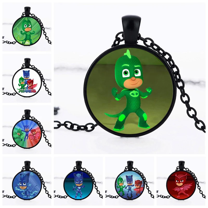 PJ Masks Costume Necklace Anime Cartoon Accessories Pendant Catboy Owlette Gekko Toys Pj Mask Juguete Time Gem Sweater Chain S63