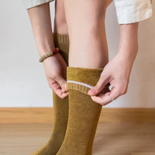 Плотные носки женские теплые гольфы в японском стиле зимние шерстяные длинные носки женские сапоги на Рождество