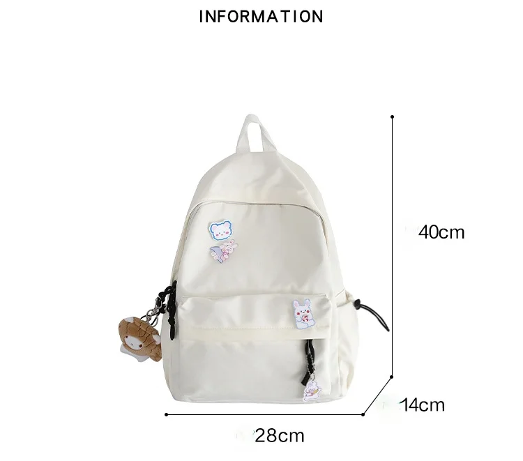 Mochilas pequeñas frescas para niños y mujeres, mochilas escolares  impermeables de color sólido para adolescentes y mochilas coreanas blancas|  | - AliExpress