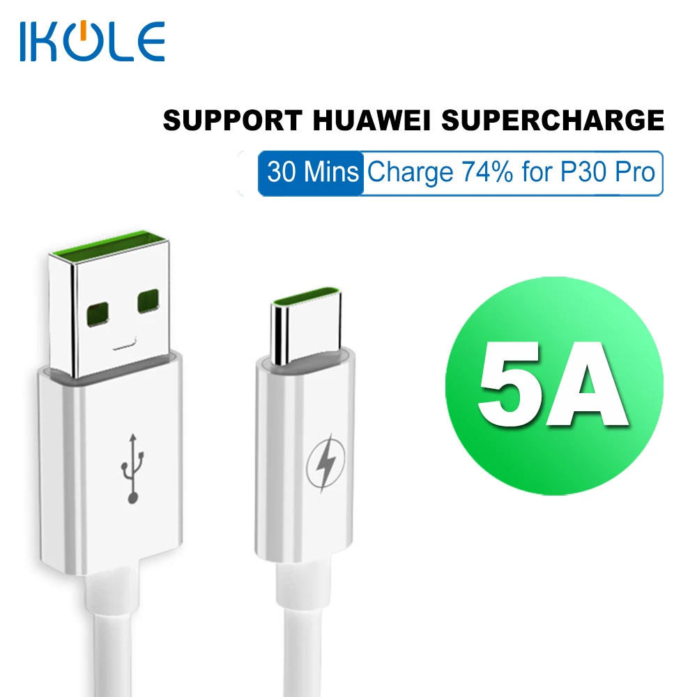 IKOLE 5A SuperCharge USB Type C кабель для SCP Mate 20 P20 Pro Honor 10 QC 3 0 Быстрая зарядка FCA | Мобильные