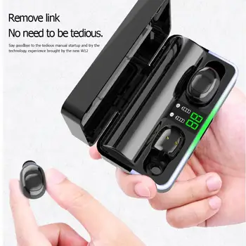 

W12 Wireless Stereo Bluetooth Headset Elaborate Manufacture Prolonged Durable Digital Display Touch Control Earbuds
