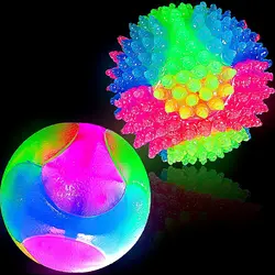 LED Allument des Boules De Chien Clignotant Balle Élastique Lueur dans Le Foncé Molaire Balle Rebond Boule Rougeoyante Interactif Pour Animaux de compagnie Jouets pour Chats Chiot 
