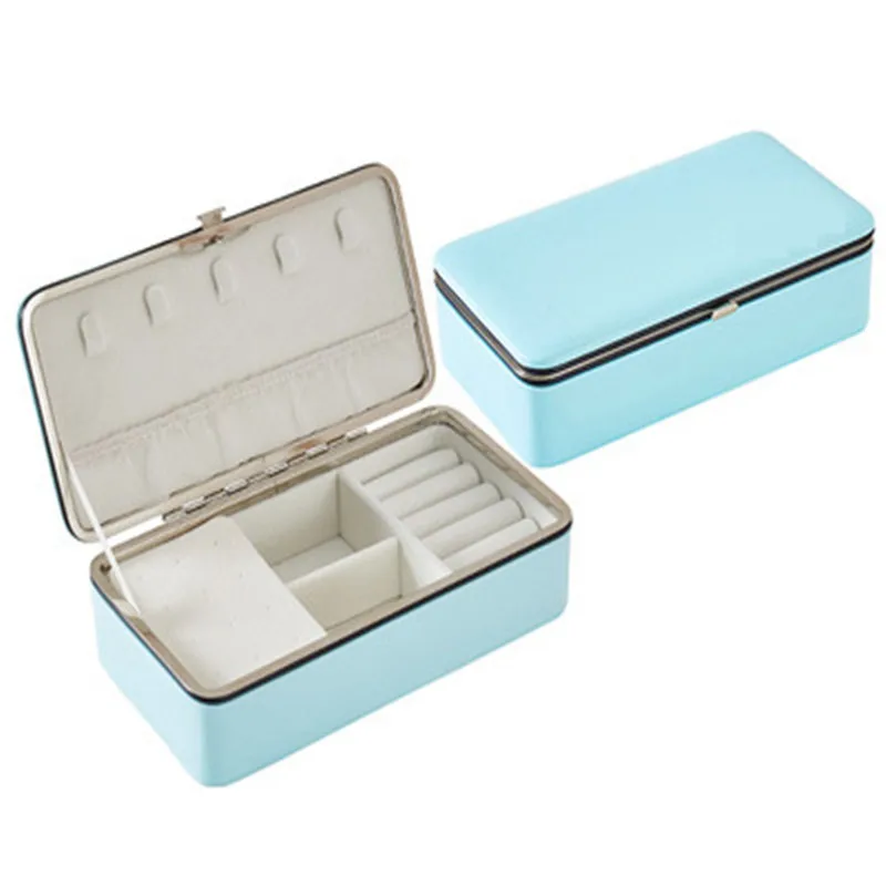 Многофункциональная коробка для хранения ювелирных изделий в Корейском стиле, свежие и простые серьги для молодой женщины, коробка для ювелирных изделий, переносной серьги из кожи, кольцо