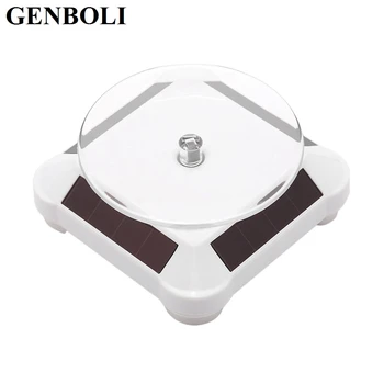 

Stand Holder Solar Power Battery 360 Degree Turntable Rotating Display Stand Watch Ring Necklaces Jewelry Drop Shipping