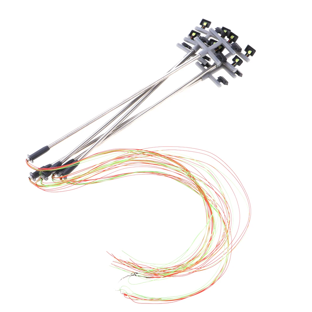 5pcs 1:100 Scale LED Street Light Scenery Park Garden Sand Table Lamppost