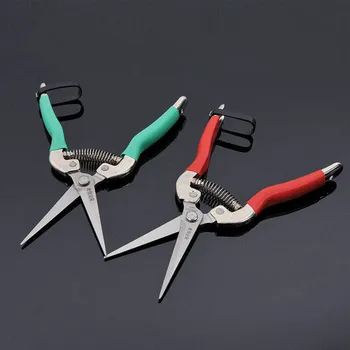 

Household Practical Scissors Durable Easy To Operate Red Green Non-slip Rubber Handle Flower Scissors Outdoor Tools