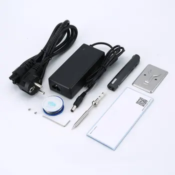 

TS100 Mini Digital Electric Soldering Iron Station Kit Adjustable Temperature 9pcs Solder Tip 24V Power Supply Aluminum Tool Box