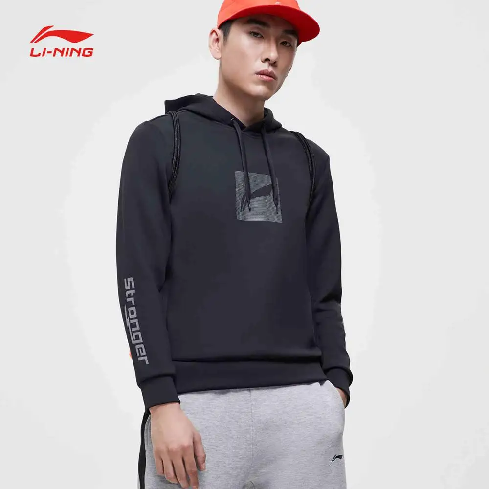 Li-Ning мужская тренировочная серия толстовка с капюшоном обычная посадка 92%