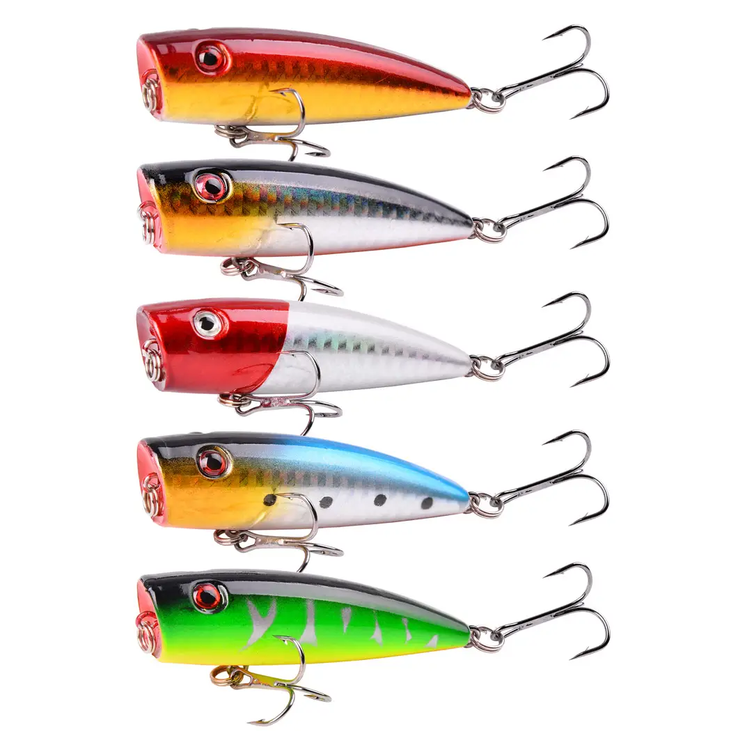 Leurre Poisson Nageur Type Popper - 11,5g - 8cm - Tête Rouge Corps Jaune - Flottant