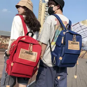 

Backpack men and women Korean college style Oxford cloth backpack junior high school college student schoolbag