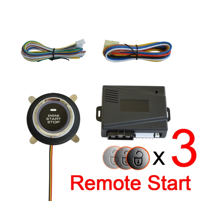 BANVIE Sistema de alarma de coche con arranque remoto del motor y botón de  arranque y parada