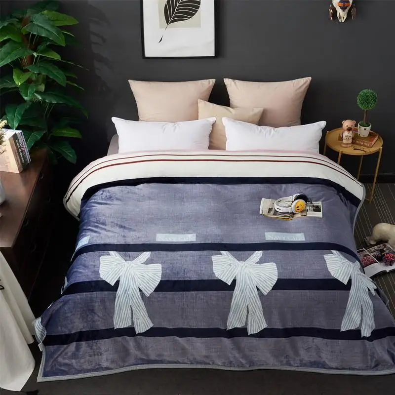 Нордические покрывала, Фланелевое Флисовое одеяло для взрослых, Коралловое декоративное домашнее одеяло для дивана, s, для путешествий, для самолета, покрывало, для пары, для кровати, одеяло - Цвет: grey bow