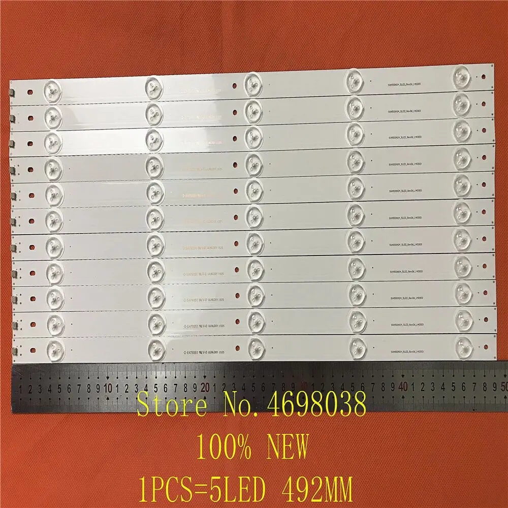 22PCS/LOT 100% new led backlight For 50inch Hiense Original TV SVH500A24-5LED-REV06-140303 1pcs=5led 492MM | Лампы и освещение