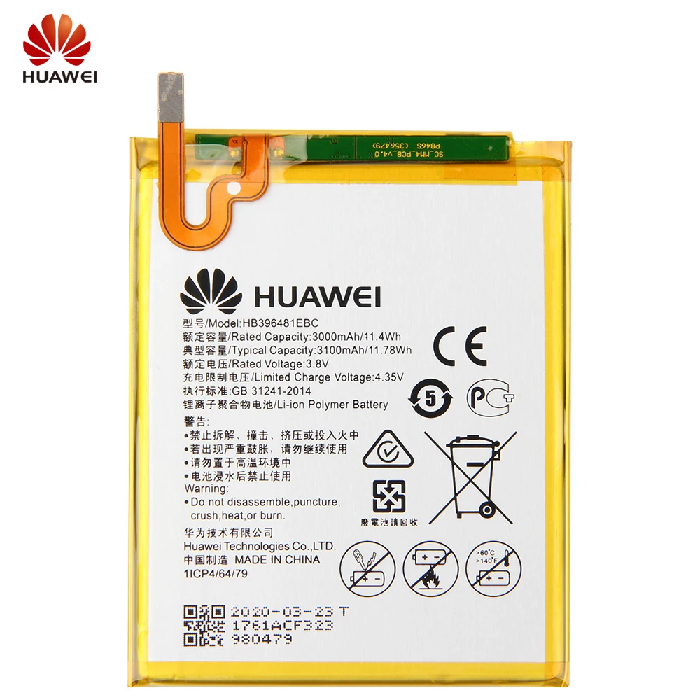 Оригинальный аккумулятор HB396481EBC для телефона Huawei ASCEND G7 PLUS HONOR 5X 5A G8 G8X 5C 7C 8 9 10 Lite Pour