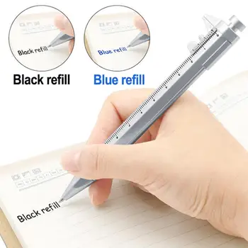 

1 PC Vernier Caliper Tool Pen Ballpoint Pen Vernier Caliber Roller Pen Measuring Tool Multi-function Woodworking Marker Pen