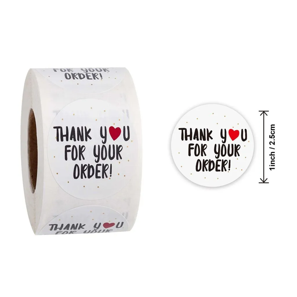 Pegatinas para etiquetado de regalos con diseño de Gracias y Amor, calcomanías para diario de álbum de recortes, etiquetas para fiestas de cumpleaños y decoración de obsequios, 500 unidades