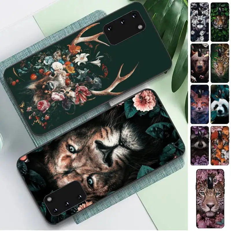 Чехол FHNBLJ для Samsung S 4 6 7 5 8 9 10 20 plus lite edge S10 5G с изображением тигра Льва лисы среди