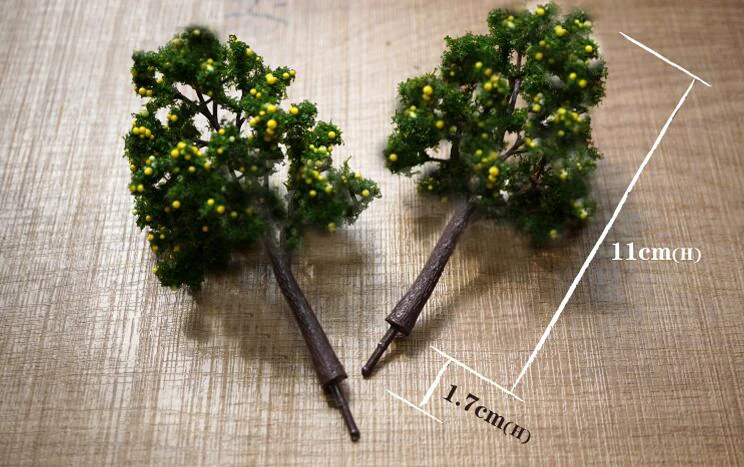 Миниатюрная модель желтого фруктового дерева модель 3 шт. DIY песок стол военный поезд сцена модель материал