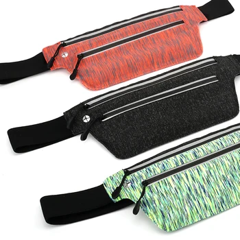 

Portable Ultral-thin Double Zipper Outdoor Running Waist Pack Case GMY Fitness Belt Cell Phone Waist Bag Pouch Sport Accessories
