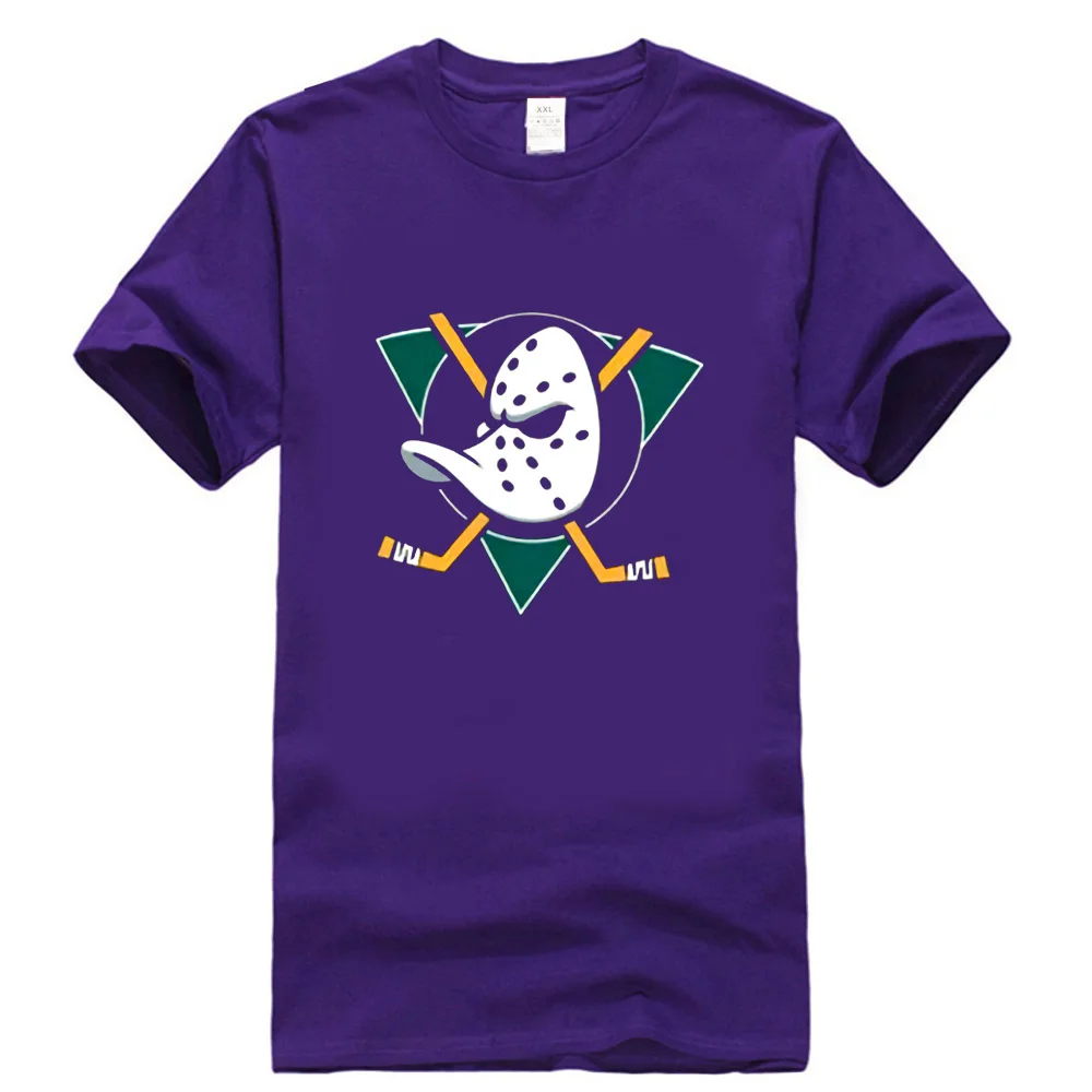 Фиолетовый Mighty Ducks футболка Homme размера плюс футболка модный дизайн - Цвет: Фиолетовый