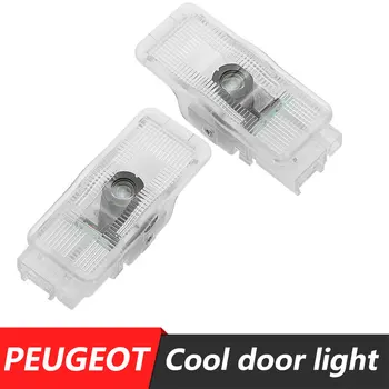 

2x Car Logo Door light LED Projector Ghost Shadow Welcome Light For Peugeot 407 206 408 508 307 406 607 Car accessories