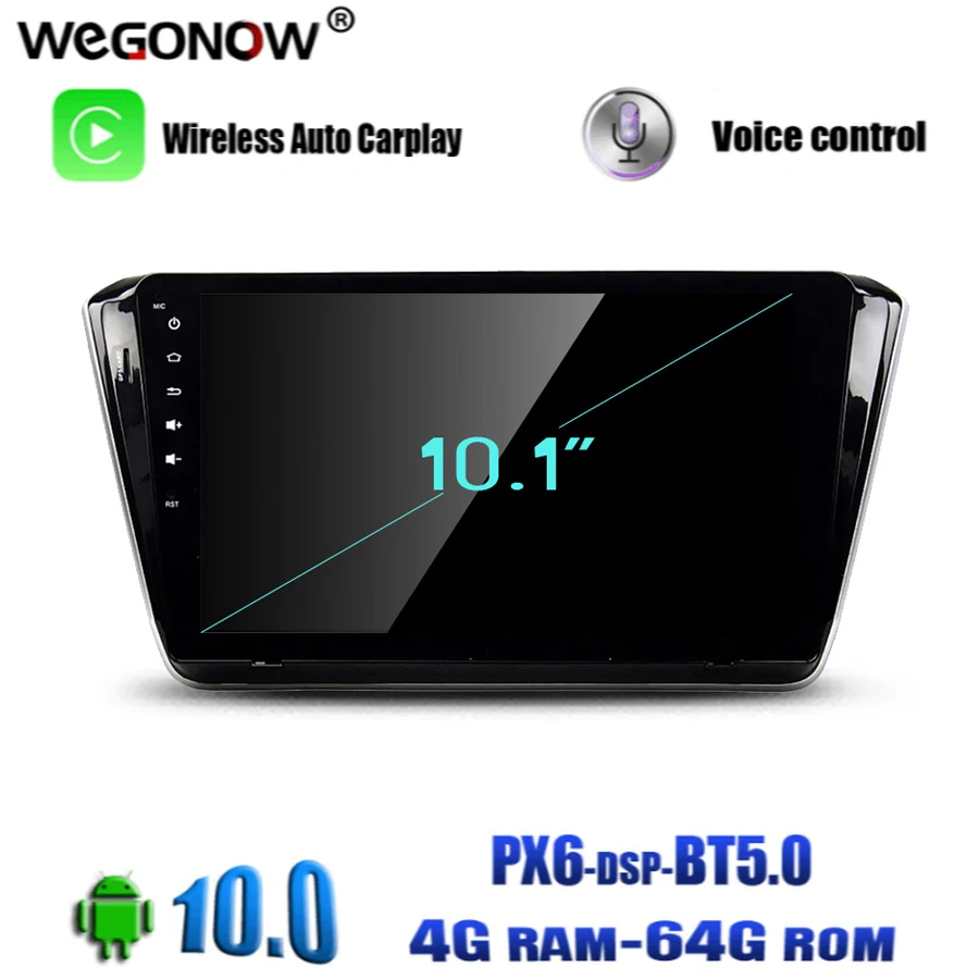 Автомобильный мультимедийный проигрыватель PX6 DSP IPS 10 1 дюйма 1DIN Android 0 для Skoda Superb