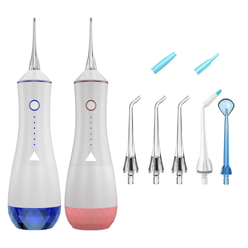 Portable Oral Irrigator 180PSI Water Flosser 6 Modes 320ml Water Tank Waterproof Dental Teeth Cleaner 6 Nozzle USB Rechargeable