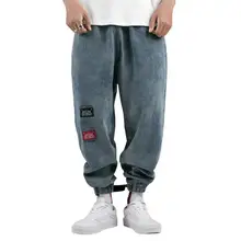 Мешковатые джинсы хип-хоп шаровары мужские панталоны homme jean herren harajuku denim мужская одежда modis уличная одежда pantaloni w20