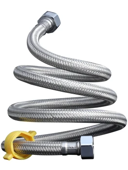 

304 Stainless Steel Braided Metal Hose Inlet Water Toilet Heater Pipe Faucet High Pressure Explosion-proof 1/2'' with wrench