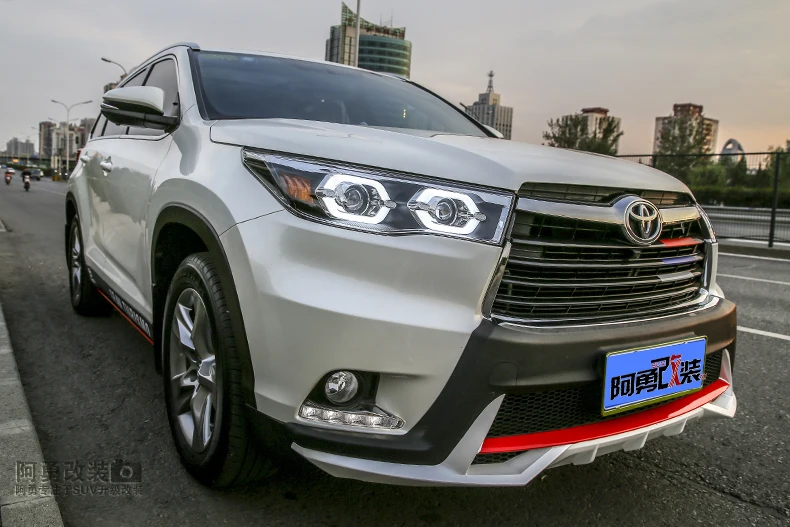Автомобильный Стайлинг головная лампа для фары Toyota Highlander новая светодиодная… для Kluger фары drl Объектив двойной луч H7 HID Xenon