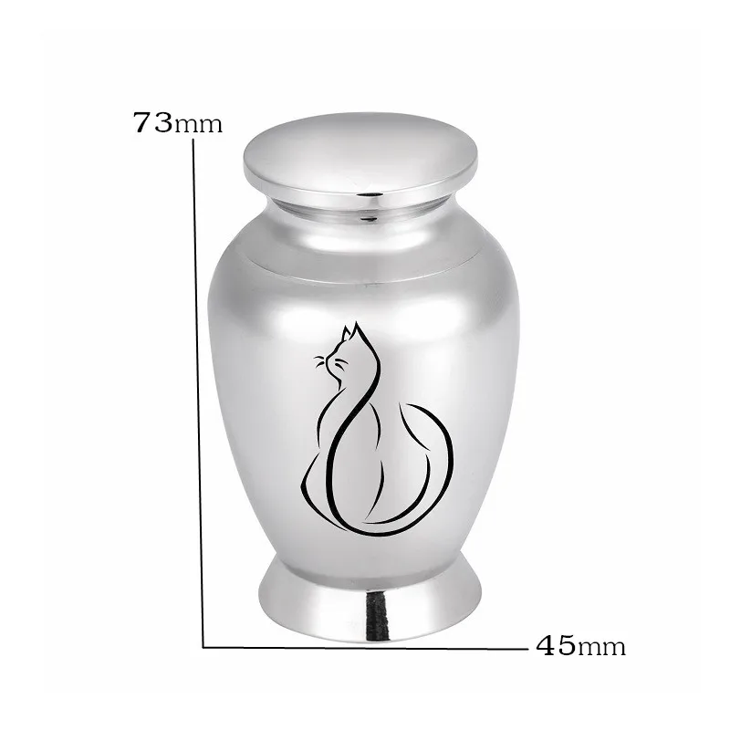 

Stainless Steel Pet Urns for Cat Memorial Ashes Keepsake Jewellery,Custom Engrave Cremation Jar