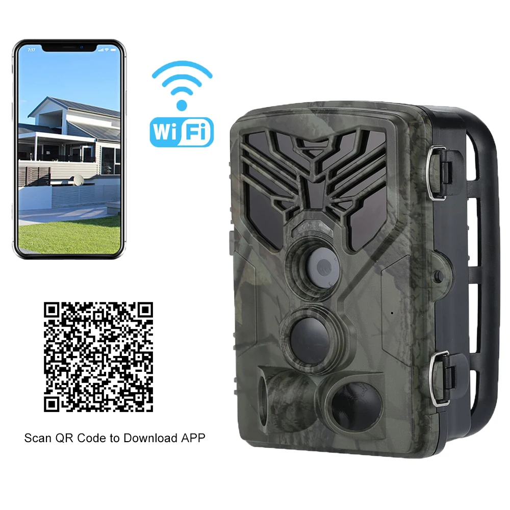 

20MP Wifi Surveillance Wireless Hunting Camera Phone APP Remote Control Trail Camera 1080P Night Vision Photo Traps Wild Cam