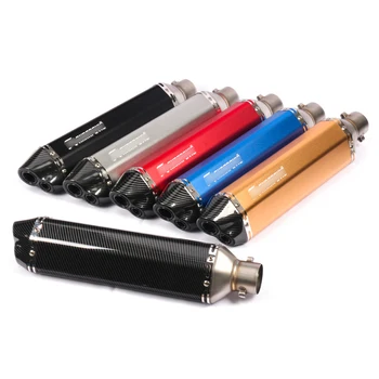 

51MM Motorcycle Modified Exhaust Tips Aluminum Escape Pipe Muffler Vent Tube Long 470MM