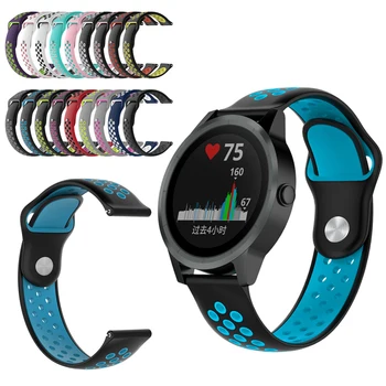 

New Two-color Rubber Strap 20MM for Garmin Vivoactive3 HR Music Forerunner 245M Wristband Watch Bracelet Smartwatch Accessories